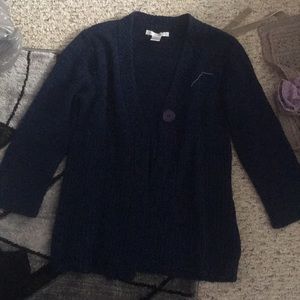 Dark blue knit cardigan
